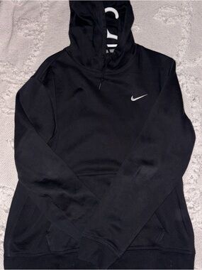 Nike Black Hoodie with White Swoosh